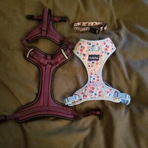 Dog Harnesses Lot Of 2 With Collar Size Small